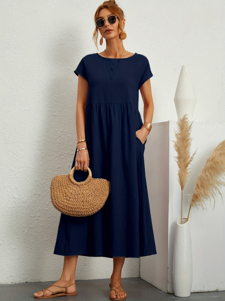 Drune | Rundhalsausschnitt Kleid Elegantes Design für Damen
