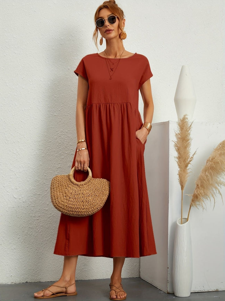 Drune | Rundhalsausschnitt Kleid Elegantes Design für Damen