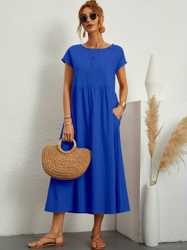 Drune | Rundhalsausschnitt Kleid Elegantes Design für Damen