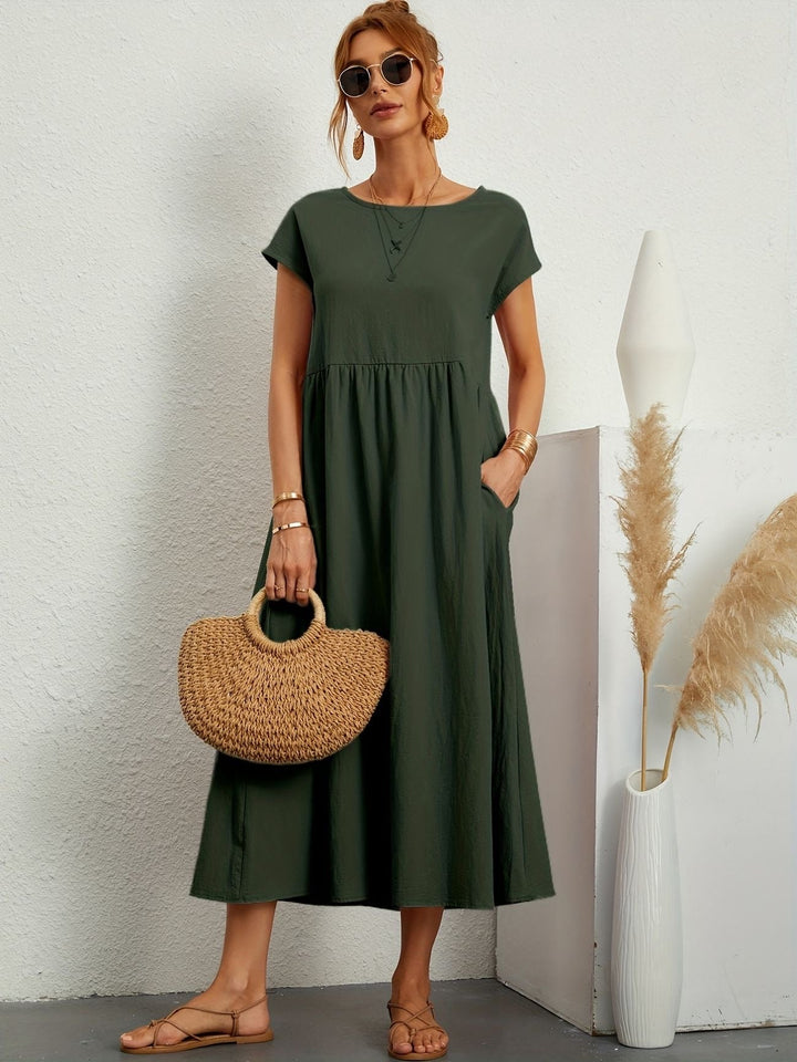 Drune | Rundhalsausschnitt Kleid Elegantes Design für Damen