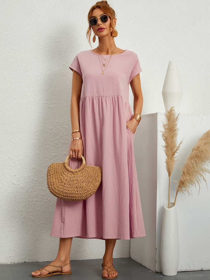Drune | Rundhalsausschnitt Kleid Elegantes Design für Damen