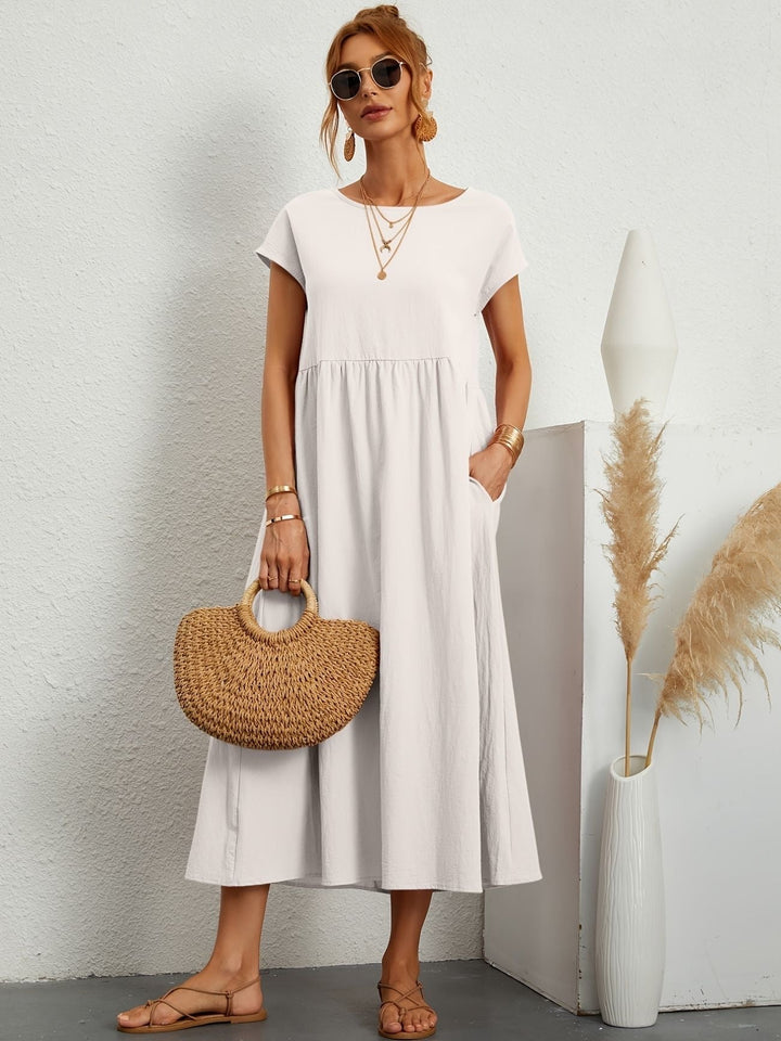 Drune | Rundhalsausschnitt Kleid Elegantes Design für Damen