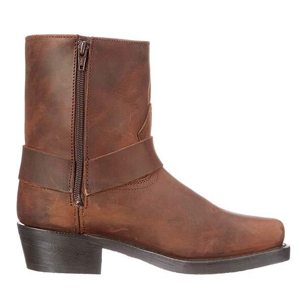 Drune women's mid-cut leather biker boots