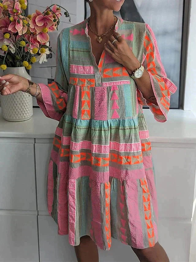 Drune | Halbe Ärmel Lose Passform Rüschen Sommerkleid