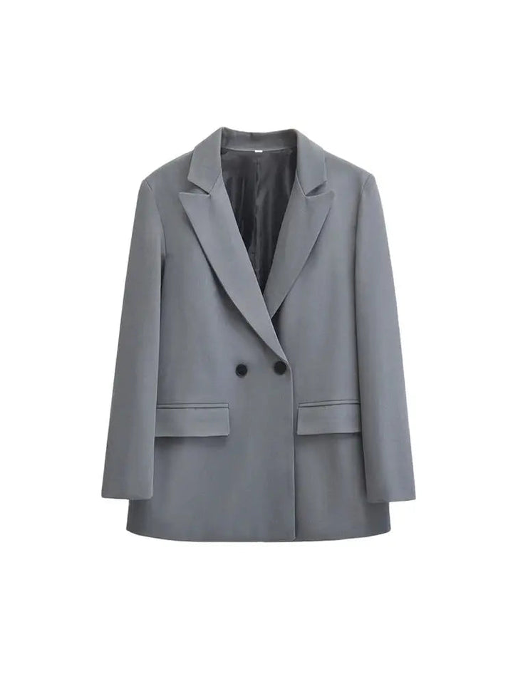 Drune | Damen Blazer - Strukturiert Mit Doppelknopfverschluss