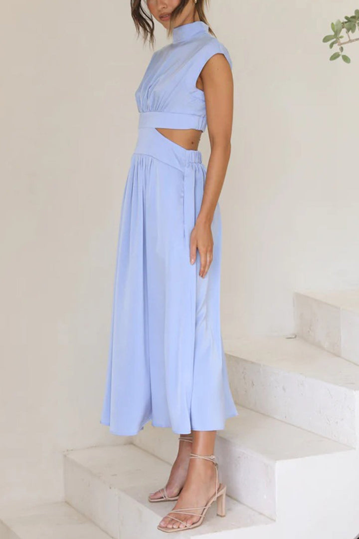 Drune | Mock Neck Cutout Midi Kleid