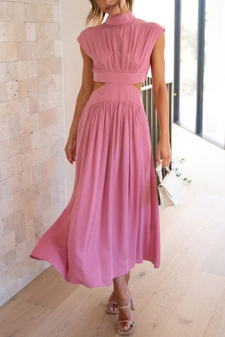 Drune | Mock Neck Cutout Midi Kleid