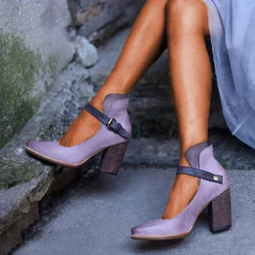 Drune | Vintage-Fesselriemen-Schuhe mit Absatz für Damen