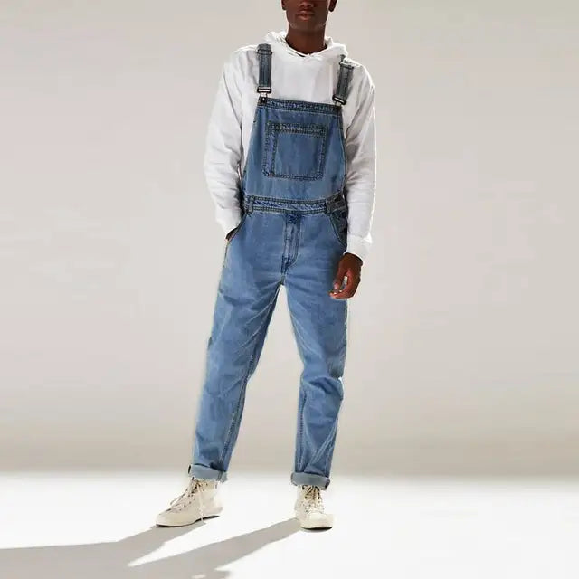 Drune | Lässige Jumpsuits aus Denim mit Verstellbaren Trägern und Taschen