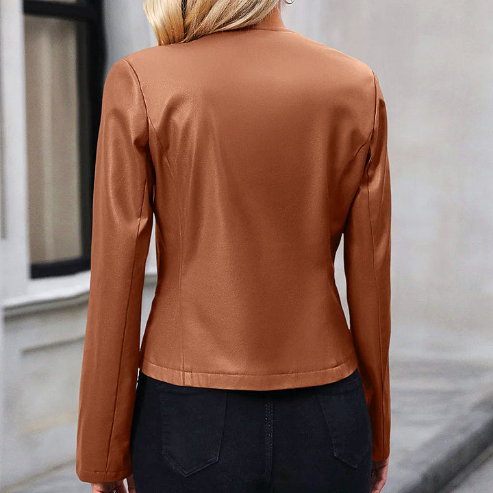 Drune | Modische Bikerjacke mit Rundhalsausschnitt