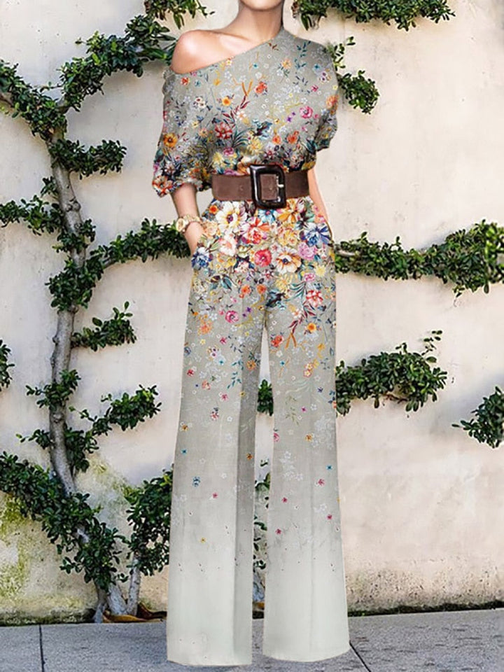 Drune | trägerloser Jumpsuit mit Blumenmuster