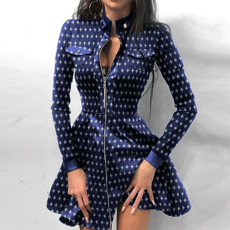 Drune | Stylisches Kleid mit Frontreißverschluss für Frauen