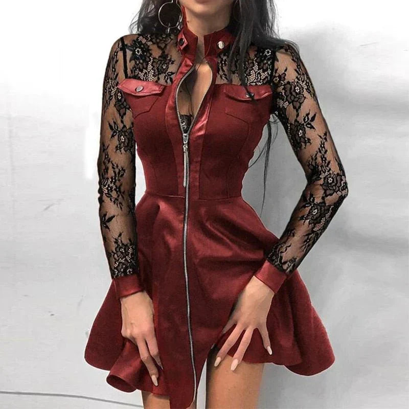 Drune | Stylisches Kleid mit Frontreißverschluss für Frauen
