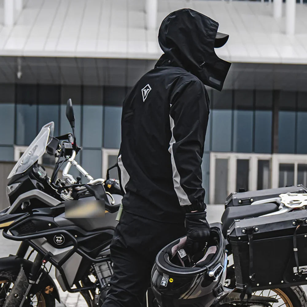 Drune | Unisex Motorrad Regenjacke wasserdicht und atmungsaktiv - Leichtes Design