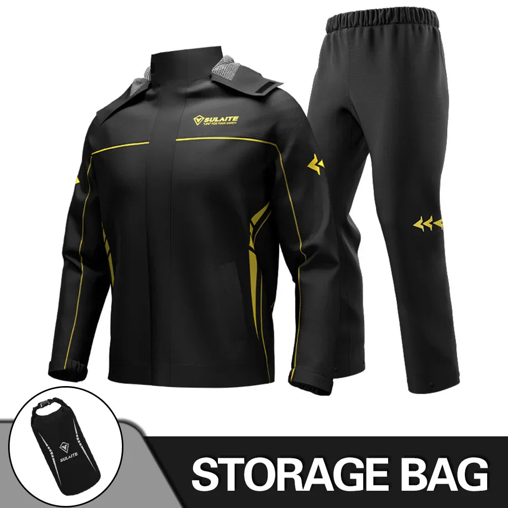 Drune | Unisex Motorrad Regenjacke wasserdicht und atmungsaktiv - Leichtes Design