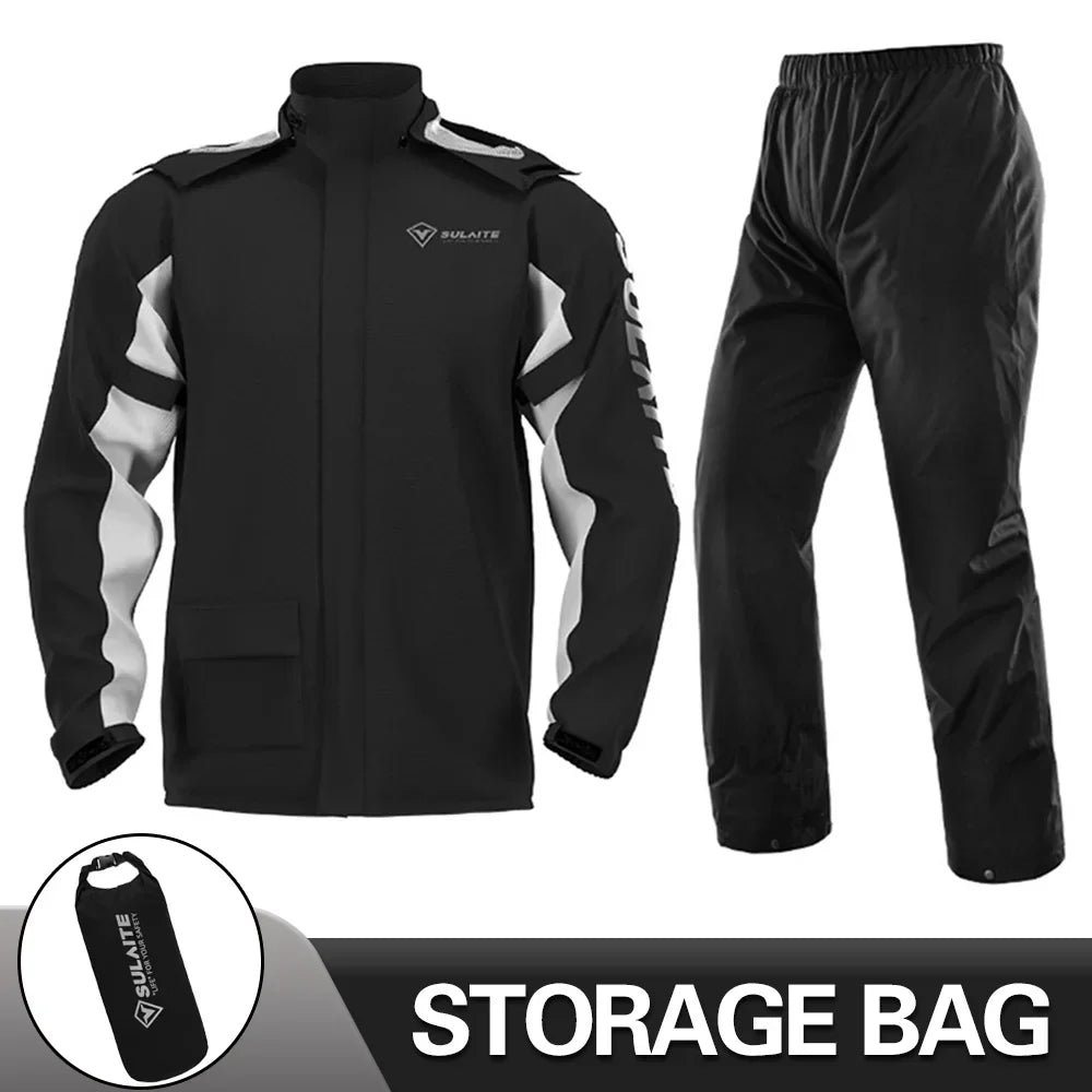 Drune | Unisex Motorrad Regenjacke wasserdicht und atmungsaktiv - Leichtes Design