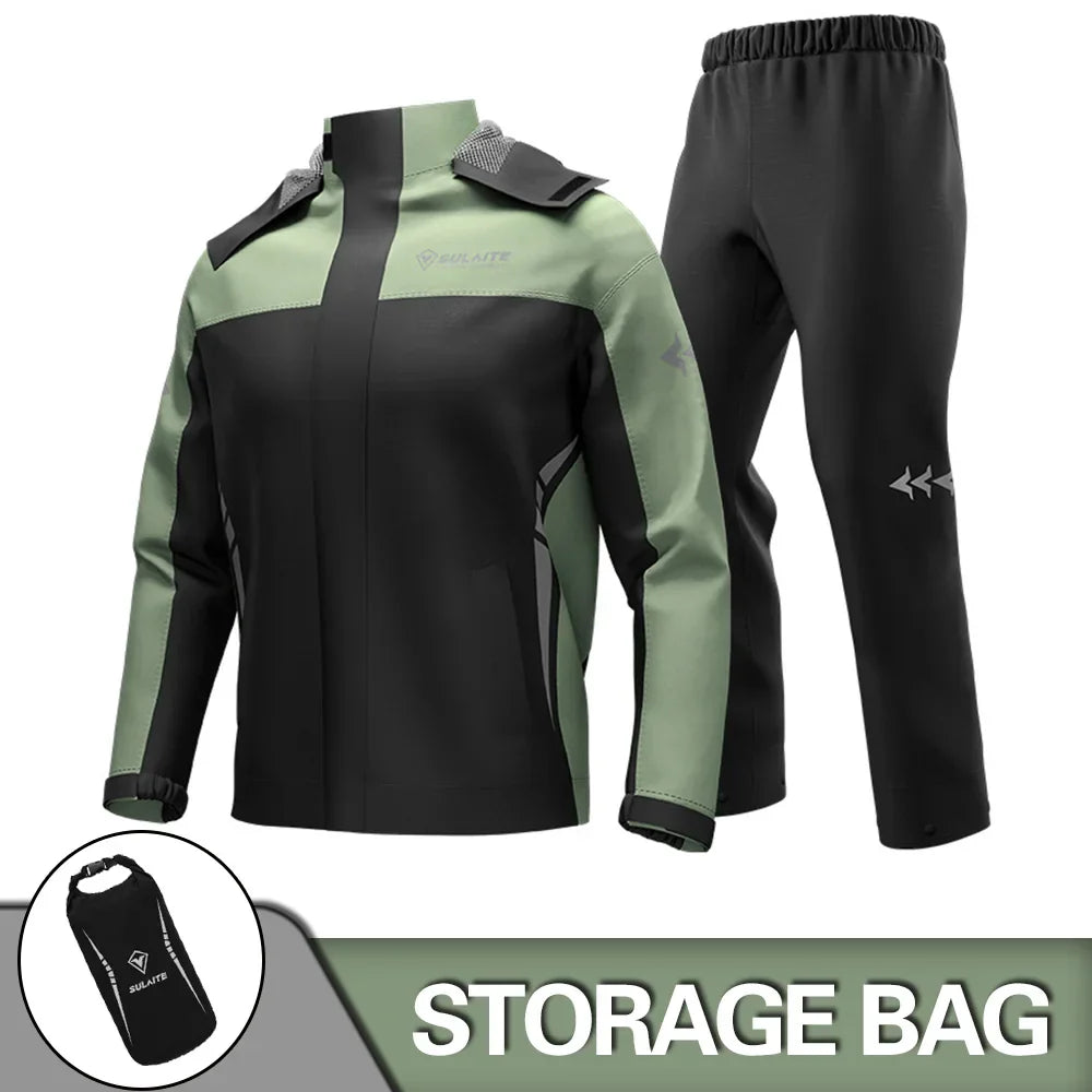 Drune | Unisex Motorrad Regenjacke wasserdicht und atmungsaktiv - Leichtes Design