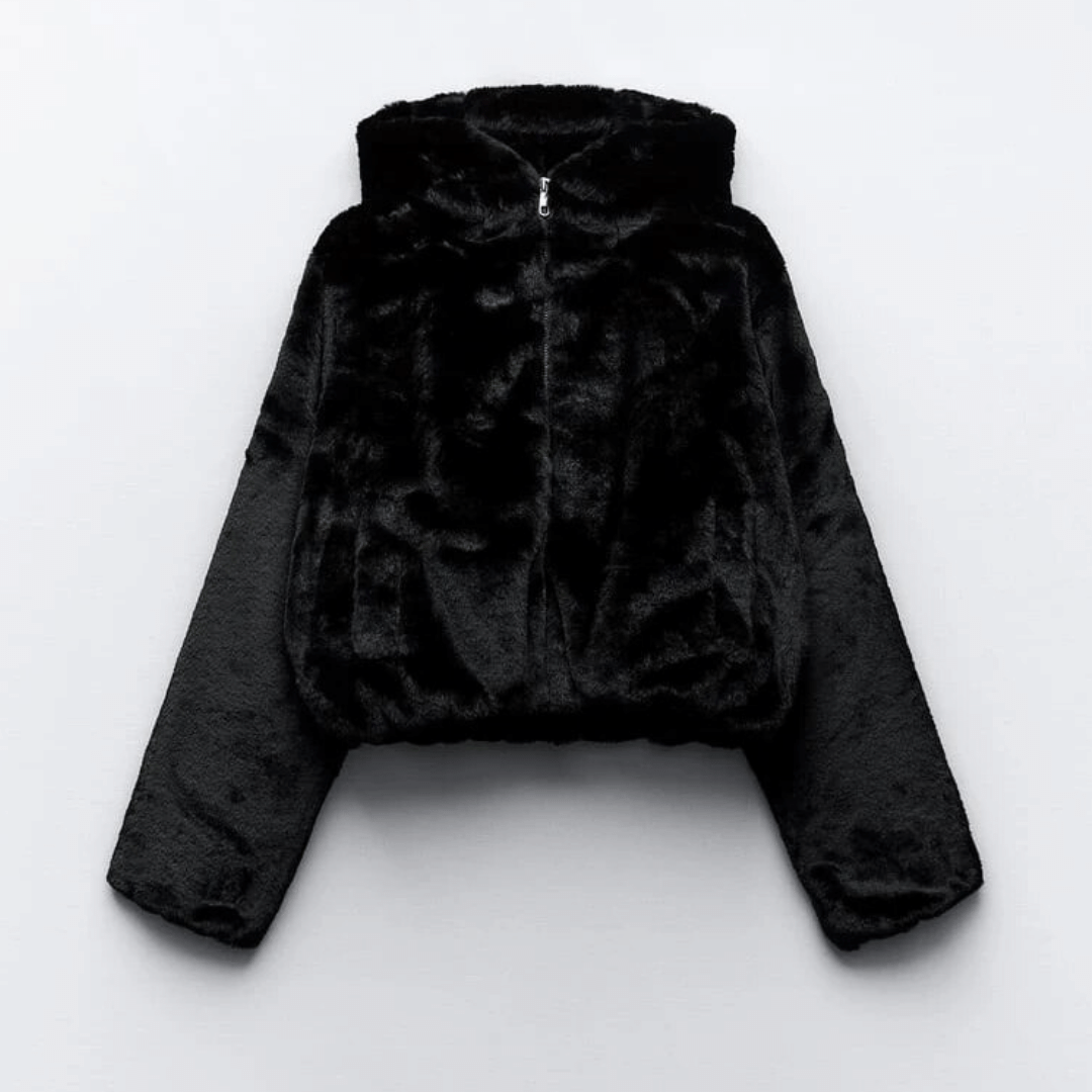 Drune | Damen elegante Kunstpelz Winterjacke