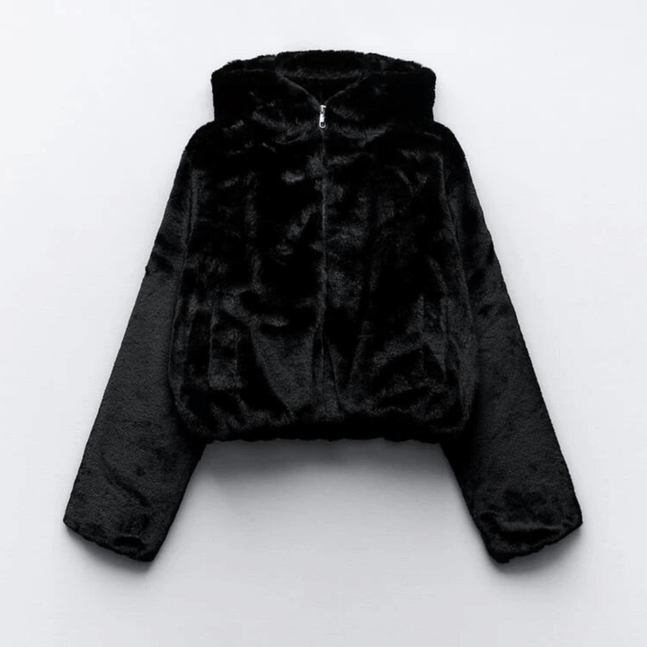 Drune | Damen elegante Kunstpelz Winterjacke