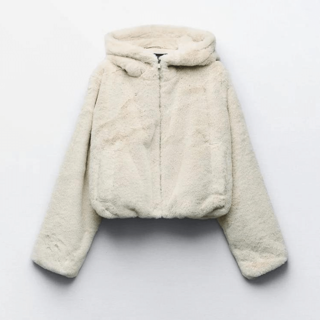 Drune | Damen elegante Kunstpelz Winterjacke