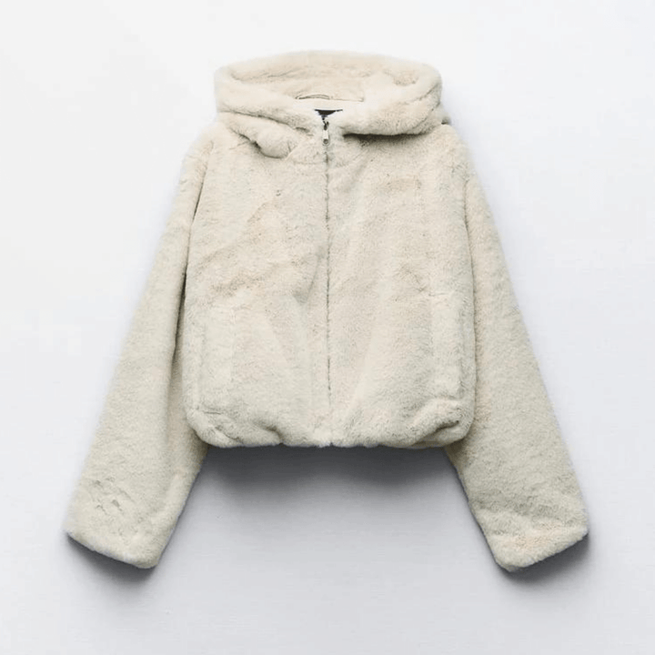 Drune | Damen elegante Kunstpelz Winterjacke
