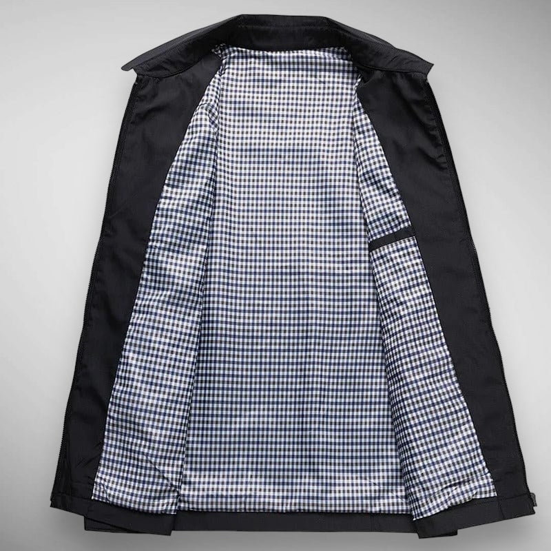 Drune | Herren Harrington-Jacke - Karierte Futter & Klassischer Kragen