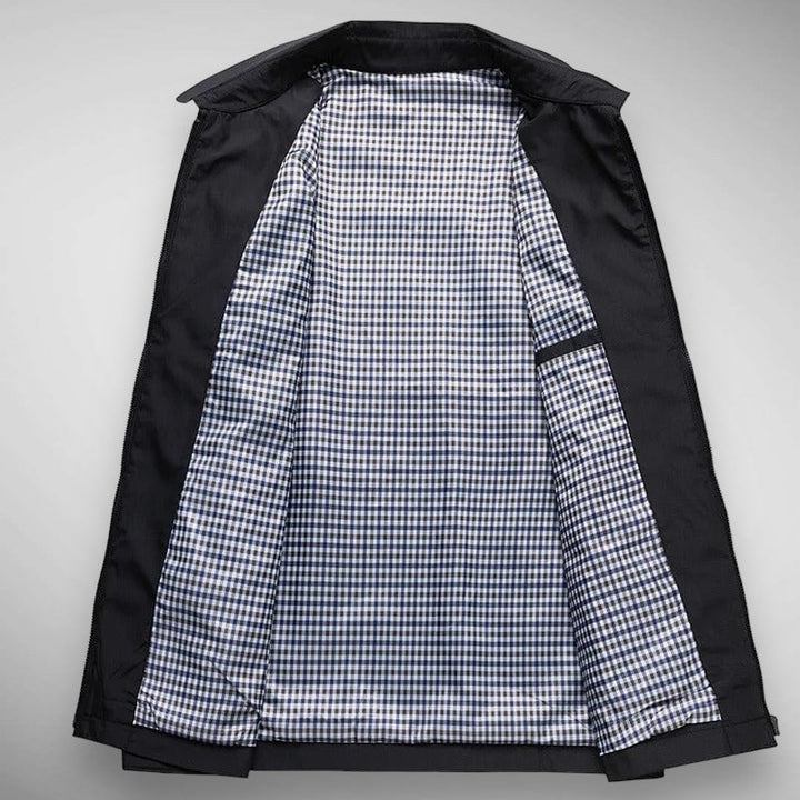 Drune | Herren Harrington-Jacke - Karierte Futter & Klassischer Kragen
