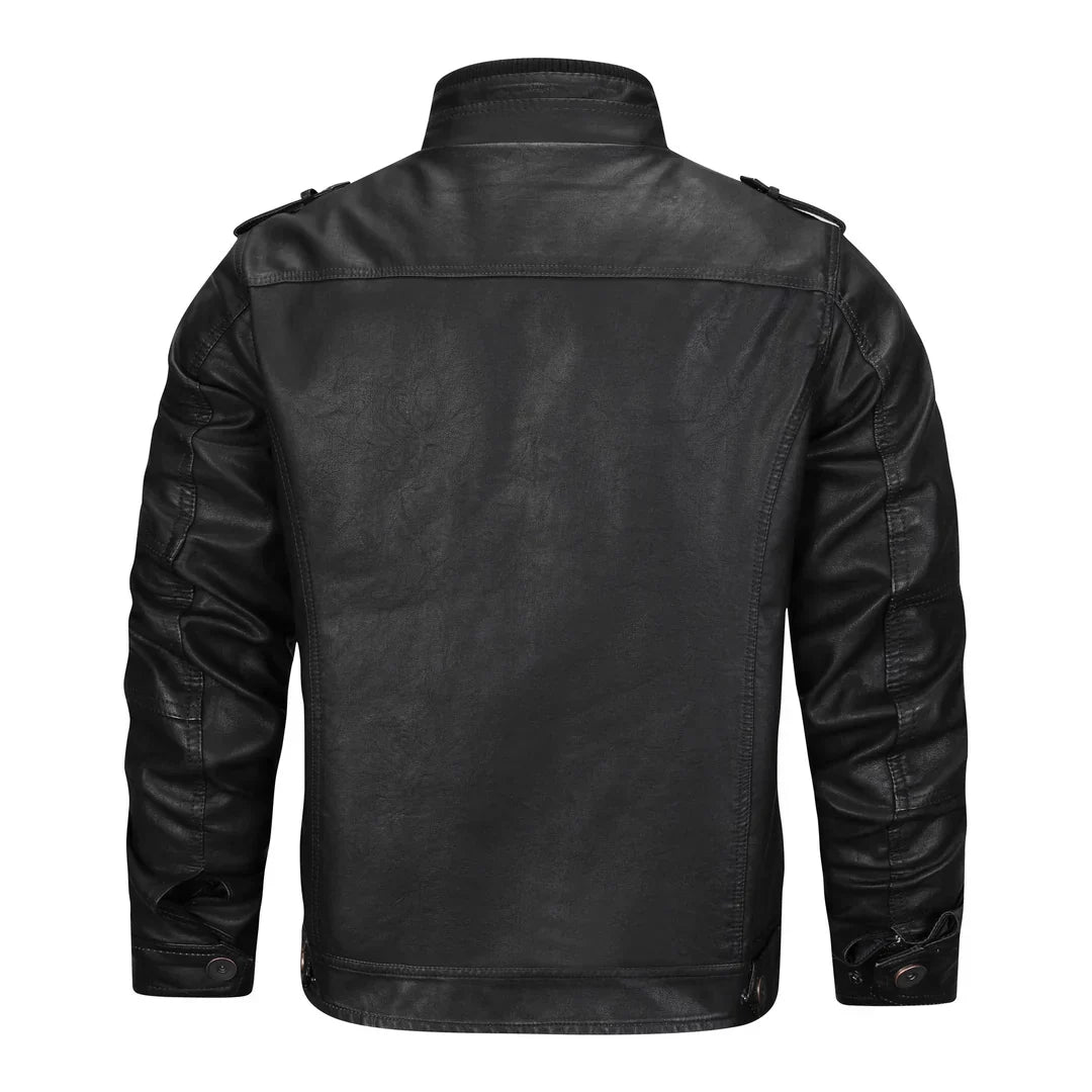 Drune | Schwarze Lederjacke mit Zeitlosem Vintage-Look