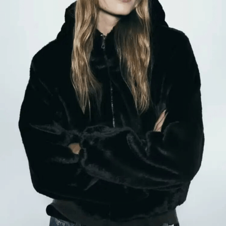 Drune | Damen Stilvolle Kunstleder Winterjacke