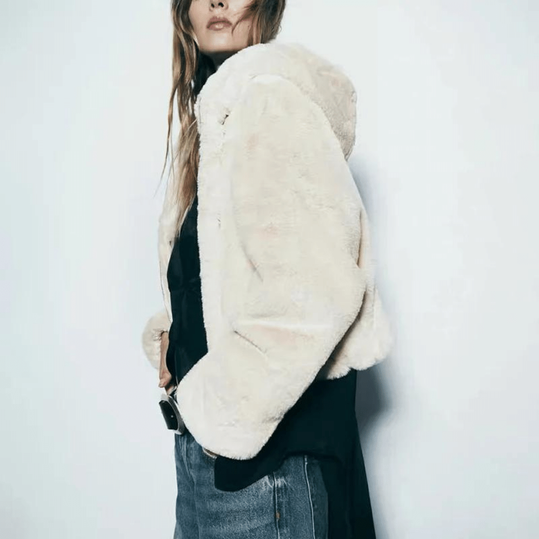 Drune | Damen Stilvolle Kunstleder Winterjacke