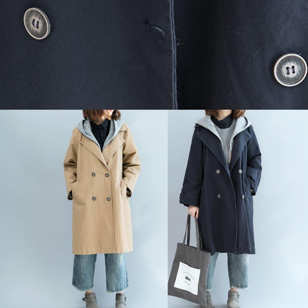 Drune | khaki feiner Trenchcoat Ärmel doppelt Brustjacken