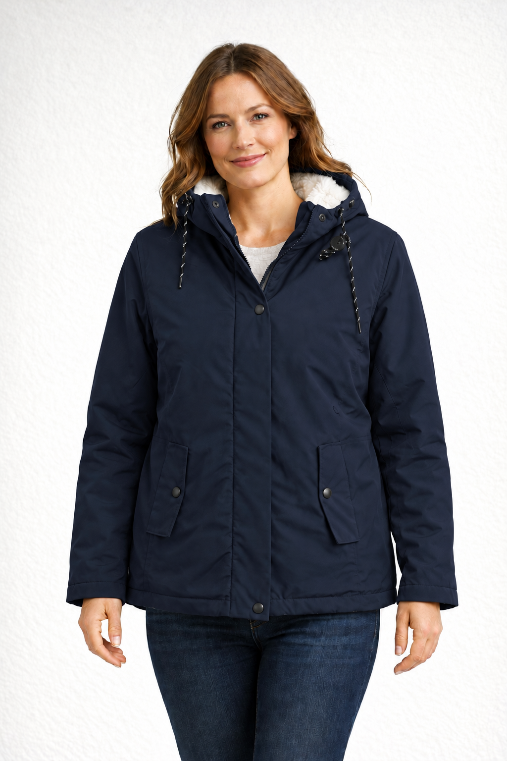 Drune | Damen Winterjacke mit Kapuze und Fleecefutter