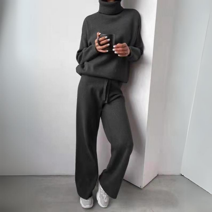 Drune | Bequemes 2-Teiliges Set Aus Rollkragenpullover Und Langer Hose