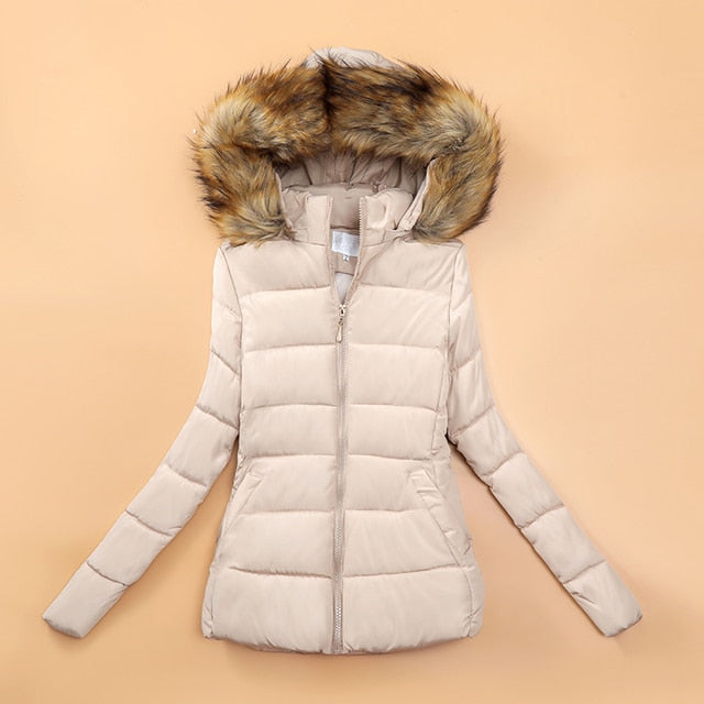 Drune | Winterjacke mit Kunstfellkragen für Damen