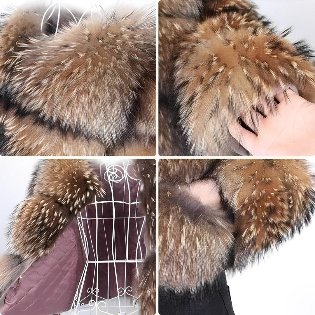 Drune | Kurz Flauschig Felljacke Winterjacke für Damen
