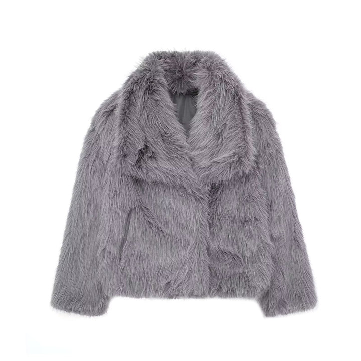 Drune | Jacken Kurz Flauschig Pelzjacke Winterjacke für Damen