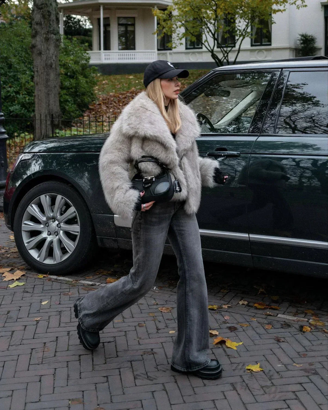Drune | Jacke Flauschig Kurz Fur Jacke Winterjacke für Damen