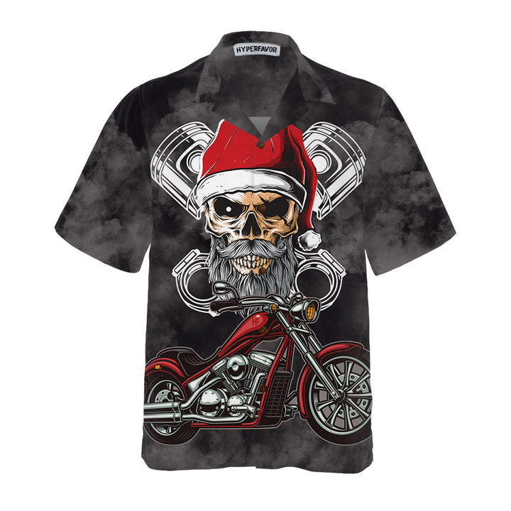 Drune | Unterschätze niemals einen alten Mann mit einem Motorrad Weihnachts Hawaiian-Shirt, bestes Motorradgeschenk zu Weihnachten