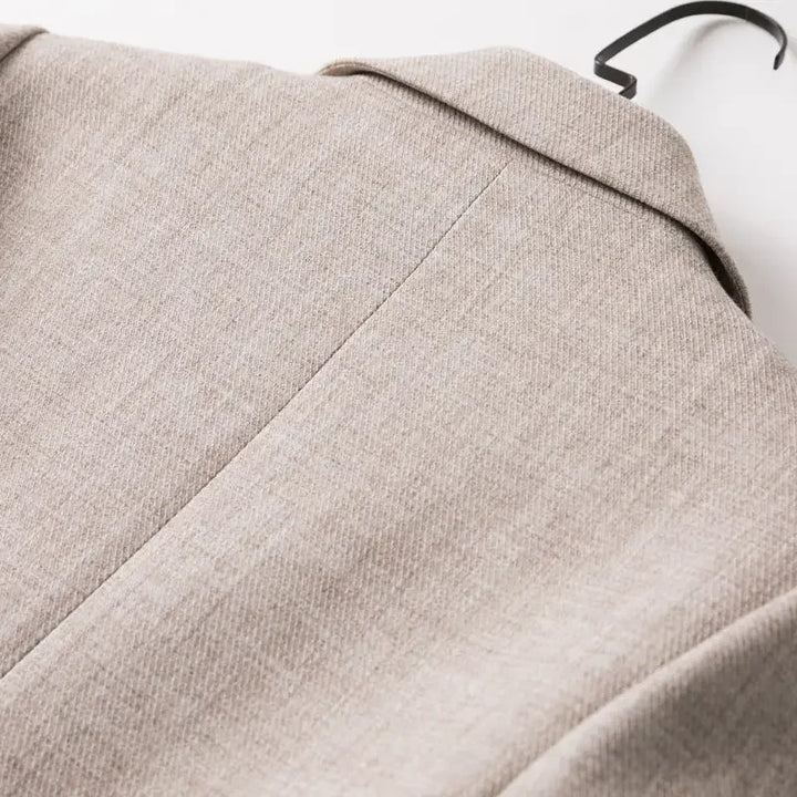 Trendiger Patchwork-Blazer mit lockerer Passform, Ein-Knopf-Verschluss und minimalistischem Design