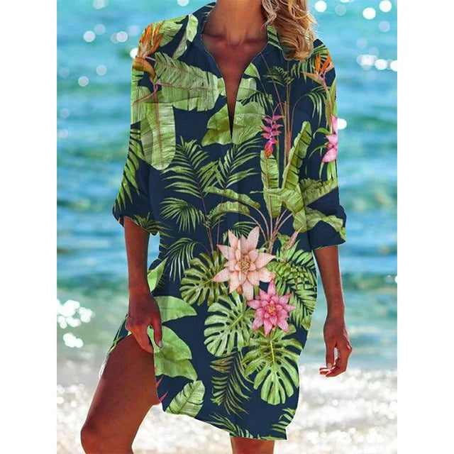Drune | Hawaii-Hemd mit Blumenmuster