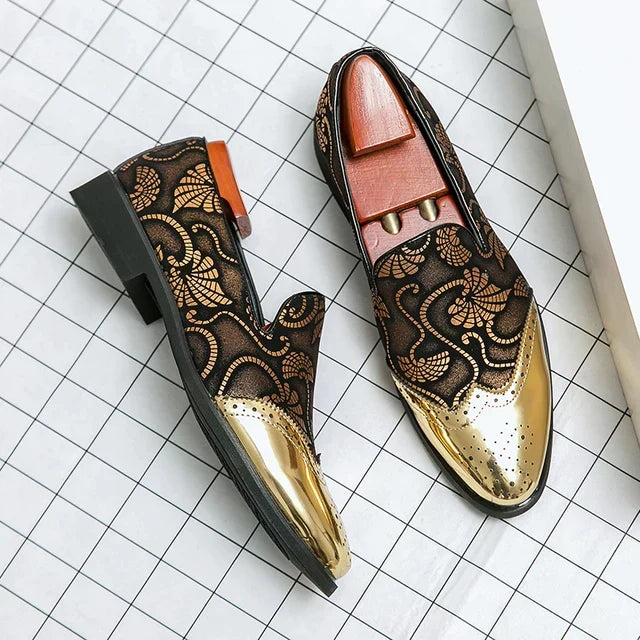 Stylische Loafer mit Spitzenmuster für Herren Drune