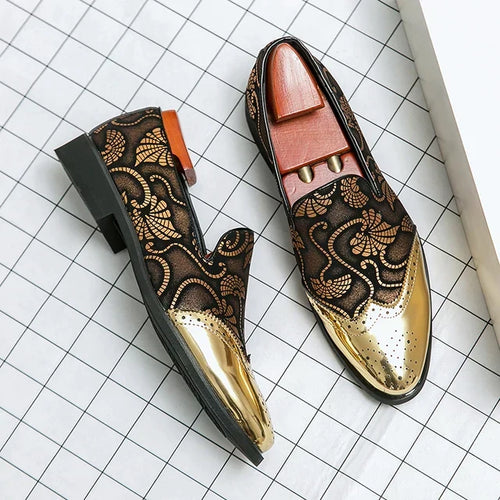 Stylische Loafer mit Spitzenmuster für Herren Drune