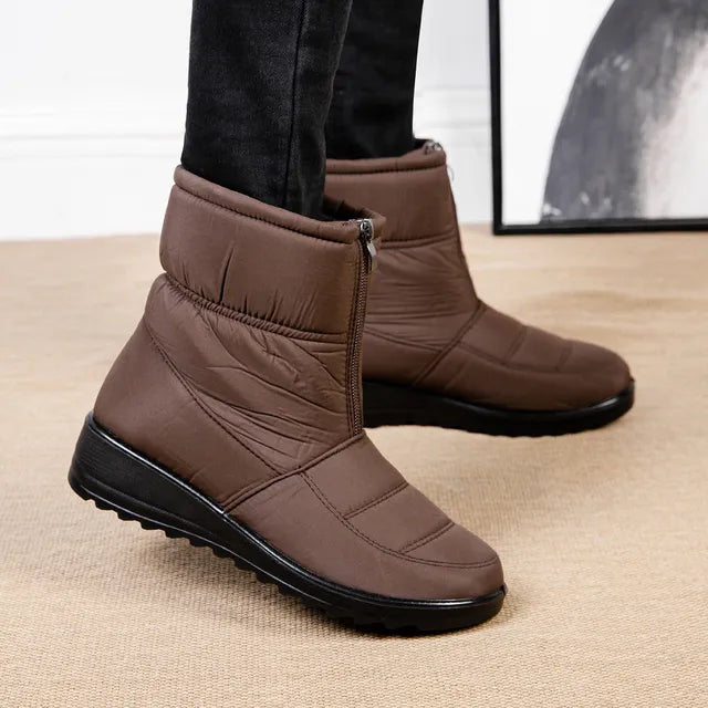 Drune | Wasserdichte Schnee Stiefel Mit Vorderem Reißverschluss Für Damen - Ideal für Winter