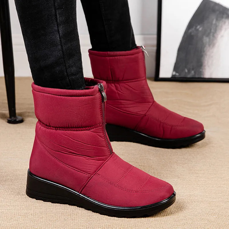Drune | Wasserdichte Schnee Stiefel Mit Vorderem Reißverschluss Für Damen - Ideal für Winter