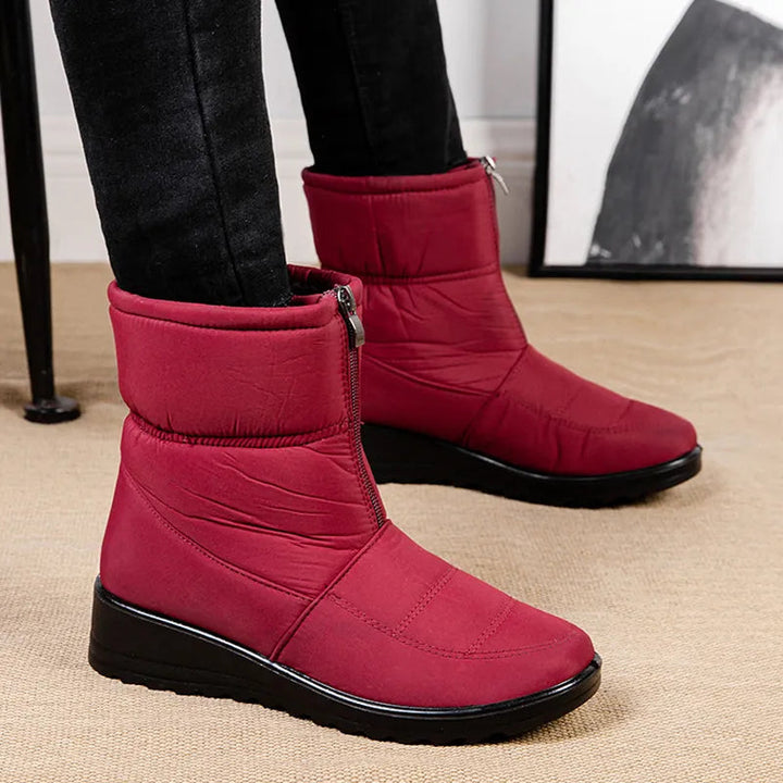 Drune | Wasserdichte Schnee Stiefel Mit Vorderem Reißverschluss Für Damen - Ideal für Winter