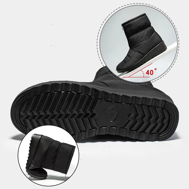 Drune | Wasserdichte Schnee Stiefel Mit Vorderem Reißverschluss Für Damen - Ideal für Winter