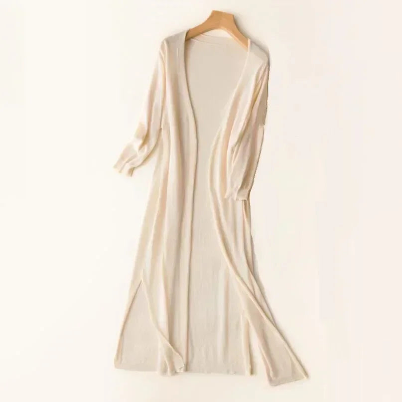 Drune | Lange Offene Front Strickjacke