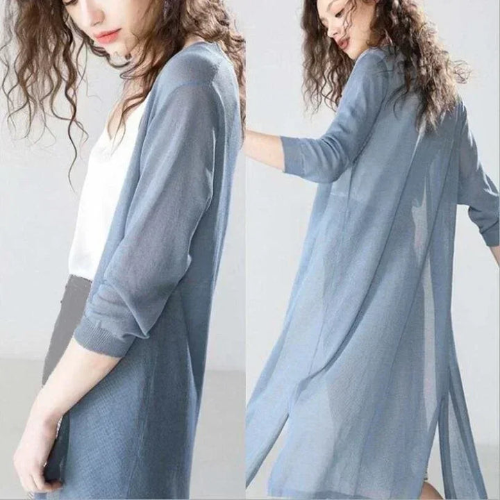 Drune | Lange Offene Front Strickjacke