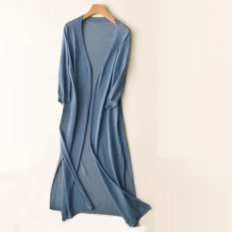 Drune | Lange Offene Front Strickjacke