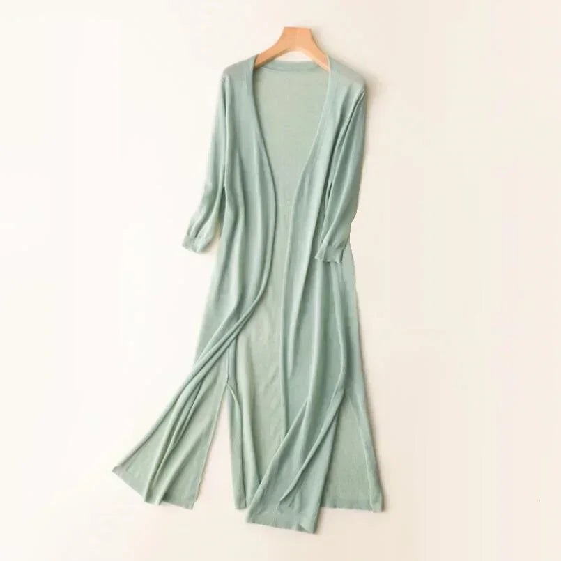 Drune | Lange Offene Front Strickjacke